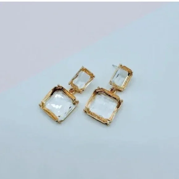 Last pair🤩 Glass Geometric Statement Earrings - Picture 3 of 3